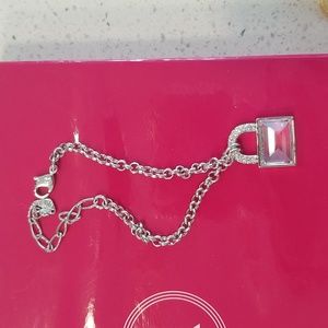Swarovski Silver Padlock Bracelet with Clear Crystal